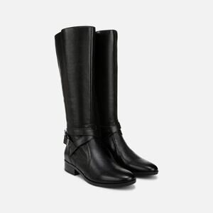 Naturalizer Rena 2 Riding Leather Boots In Black Leather Women's Size 7M NWOB